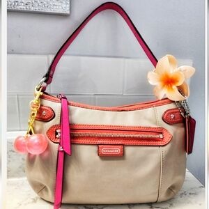 Coach Y2K Beige and Hot Pink Shoulder Bag.